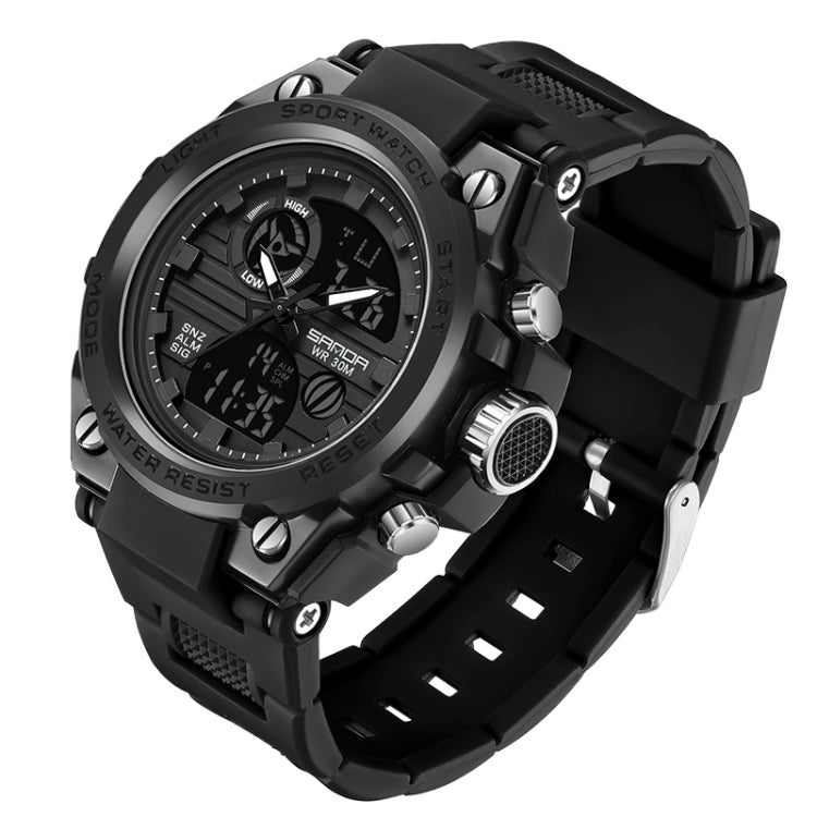 SANDA739 Watch Plate Chao Orologio da uomo Maschio Student Fashion Trend Misuratore elettronico impermeabile digitale multifunzionale