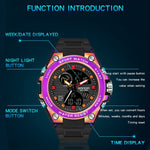 SANDA739 Watch Plate Chao Orologio da uomo Maschio Student Fashion Trend Misuratore elettronico impermeabile digitale multifunzionale