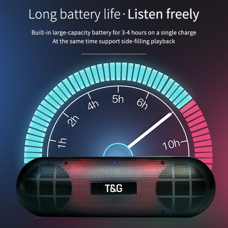 T&G TG148 Altoparlante wireless Bluetooth per pillola con audio stereo portatile Super Bass LED Lanterna