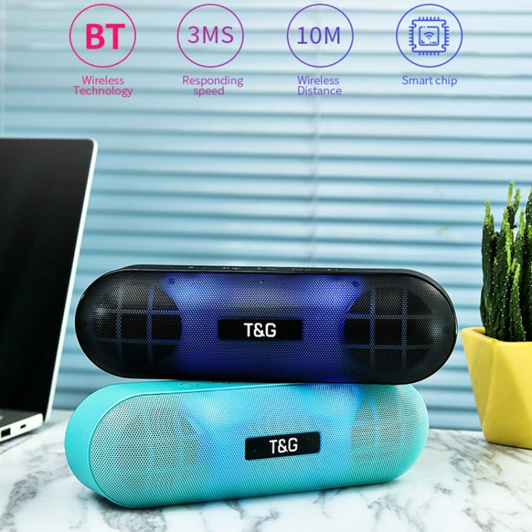 T&G TG148 Altoparlante wireless Bluetooth per pillola con audio stereo portatile Super Bass LED Lanterna