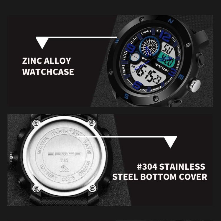 SANDA 762 Orologio da uomo Orologio da uomo per studenti Orologio da uomo di tendenza per la moda Gioventù impermeabile Luce notturna Sport da uomo