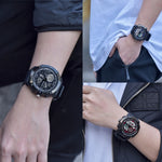 SANDA 762 Orologio da uomo Orologio da uomo per studenti Orologio da uomo di tendenza per la moda Gioventù impermeabile Luce notturna Sport da uomo