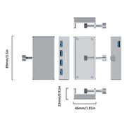 HUB a clip USB 3.0 a 4 porte in lega di alluminio ORICO MH4PU-P, MH4PU-P(Black), MH4PU-P(Silver)