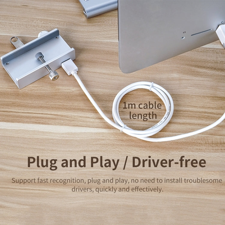 HUB a clip USB 3.0 a 4 porte in lega di alluminio ORICO MH4PU-P, MH4PU-P(Black), MH4PU-P(Silver)