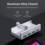 HUB a clip USB 3.0 a 4 porte in lega di alluminio ORICO MH4PU-P, MH4PU-P(Black), MH4PU-P(Silver)