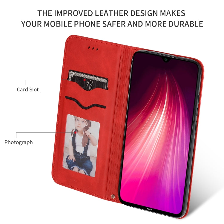 Custodia in pelle a vibrazione orizzontale magnetica per affari Retro Skin Feel, For Xiaomi Redmi Note 8, For Xiaomi Redmi Note8 Pro