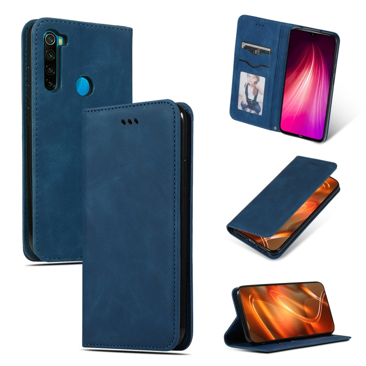 Custodia in pelle a vibrazione orizzontale magnetica per affari Retro Skin Feel, For Xiaomi Redmi Note 8, For Xiaomi Redmi Note8 Pro