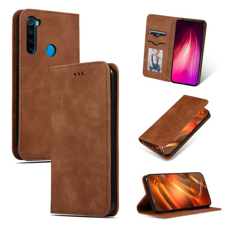 Custodia in pelle a vibrazione orizzontale magnetica per affari Retro Skin Feel, For Xiaomi Redmi Note 8, For Xiaomi Redmi Note8 Pro