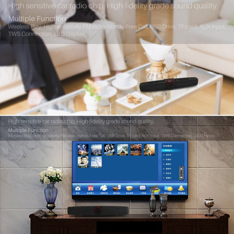 Nuovo Rixing NR7017 TWS Altoparlante Bluetooth con soundbar stereo surround portatile da 10 W con microfono