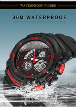 Orologio SANDA 775 Orologio elettronico da uomo Studenti delle scuole medie per adulti Gioventù Sport multifunzionale Trend doppio orologio