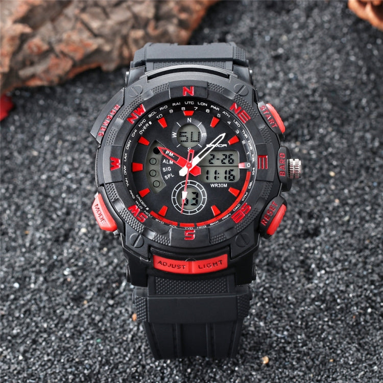 Orologio SANDA 775 Orologio elettronico da uomo Studenti delle scuole medie per adulti Gioventù Sport multifunzionale Trend doppio orologio