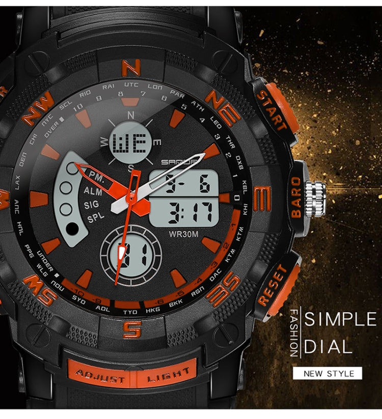 Orologio SANDA 775 Orologio elettronico da uomo Studenti delle scuole medie per adulti Gioventù Sport multifunzionale Trend doppio orologio