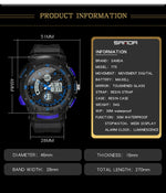 Orologio SANDA 775 Orologio elettronico da uomo Studenti delle scuole medie per adulti Gioventù Sport multifunzionale Trend doppio orologio