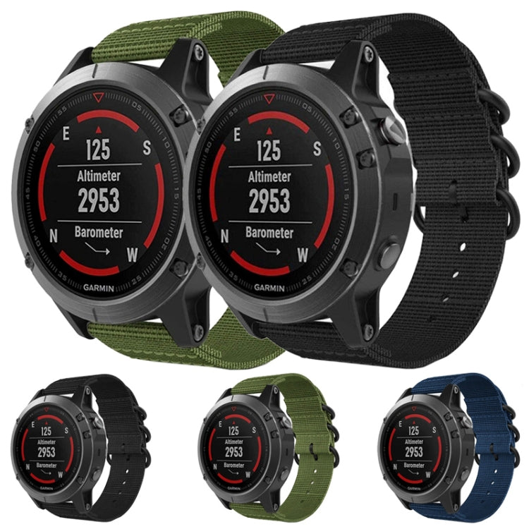 Per Jiamin Fenix5, cinturino in nylon a tre anelli da 22 mm