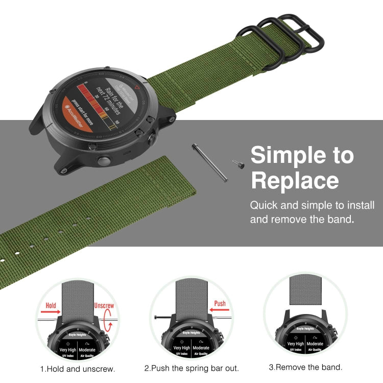 Per cinturino in nylon a tre anelli da 20 mm Garmin Fenix 5S