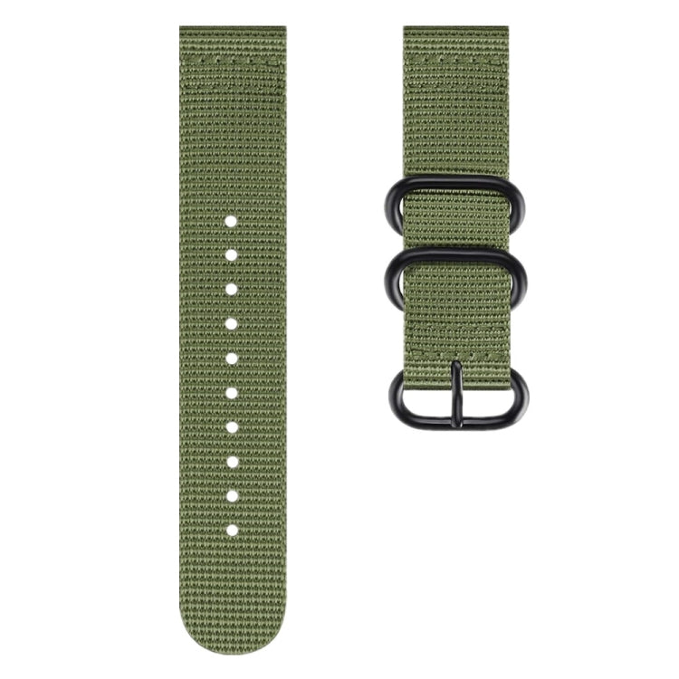 Per cinturino a tre anelli in nylon Samsung Galaxy Watch Active 22mm / S3, For Samsung Galaxy Watch Active 2 22mm / Gear S3