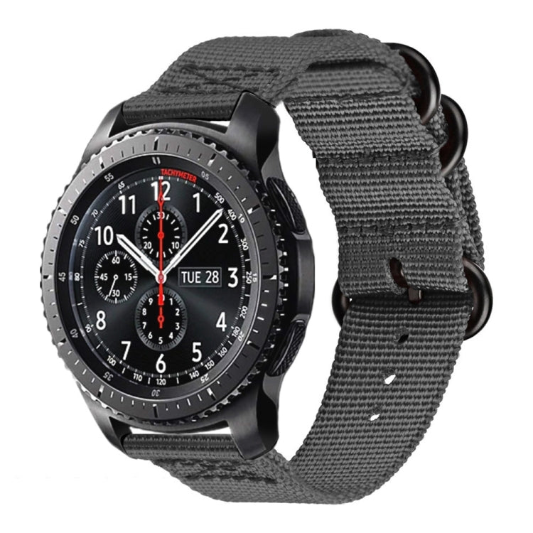 Per cinturino a tre anelli in nylon Samsung Galaxy Watch Active 22mm / S3, For Samsung Galaxy Watch Active 2 22mm / Gear S3