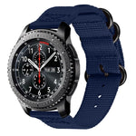 Per cinturino a tre anelli in nylon Samsung Galaxy Watch Active 22mm / S3, For Samsung Galaxy Watch Active 2 22mm / Gear S3