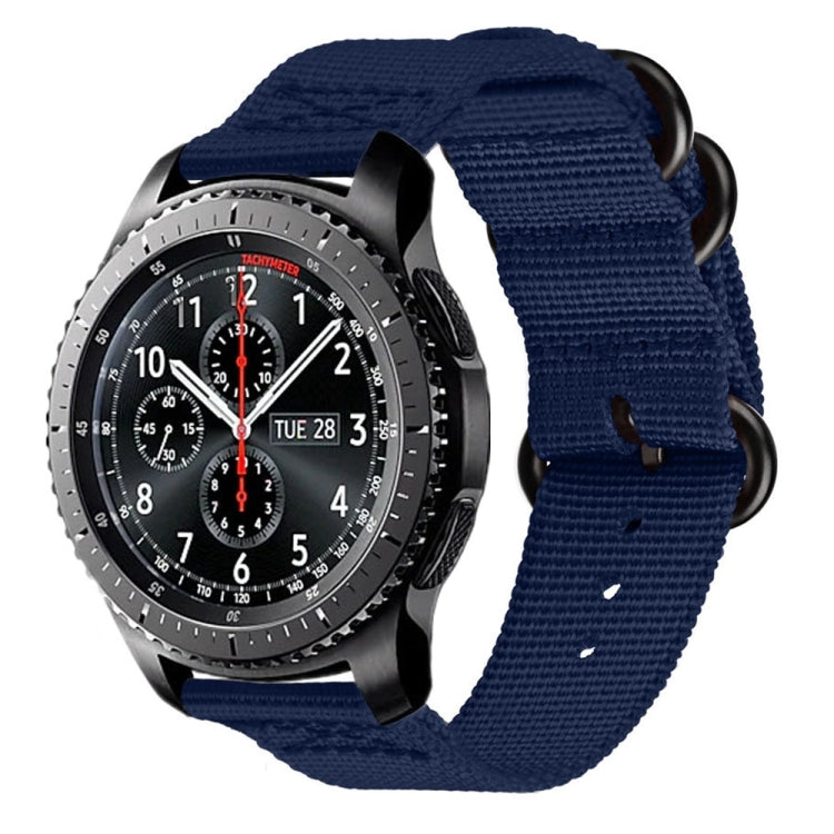 Per cinturino a tre anelli in nylon Samsung Galaxy Watch Active 22mm / S3, For Samsung Galaxy Watch Active 2 22mm / Gear S3