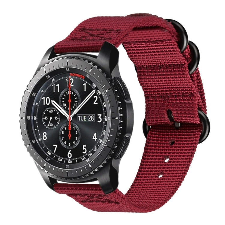 Per cinturino a tre anelli in nylon Samsung Galaxy Watch Active 22mm / S3, For Samsung Galaxy Watch Active 2 22mm / Gear S3