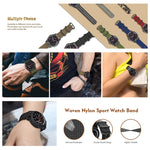 Per cinturino a tre anelli in nylon Samsung Galaxy Watch Active 22mm / S3, For Samsung Galaxy Watch Active 2 22mm / Gear S3