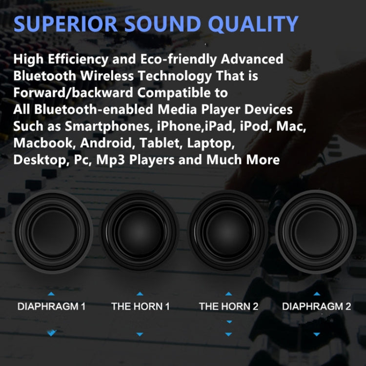 Newrixing NR5017 LED Altoparlante portatile Bluetooth Connessione TWS Altoparlante Sistema audio Altoparlante surround stereo da 10 W