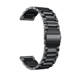Adatto per Samsung Gear S2 Sport / Galaxy Watch Active 2 Cinturino universale in acciaio inossidabile da 20 mm con fibbia a farfalla Tre perline, black, Silver, gold, rose gold