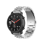 Adatto per Samsung Gear S2 Sport / Galaxy Watch Active 2 Cinturino universale in acciaio inossidabile da 20 mm con fibbia a farfalla Tre perline, black, Silver, gold, rose gold