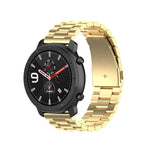 Applicabile a Ticwatch Generation / Moto 360 Second Generation 460 / Samsung Gear S3 / Huawei GT Universal 22mm Acciaio inossidabile Cinturino in metallo Fibbia a farfalla Tre perline, black, gold, rose gold, Silver