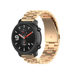 Applicabile a Ticwatch Generation / Moto 360 Second Generation 460 / Samsung Gear S3 / Huawei GT Universal 22mm Acciaio inossidabile Cinturino in metallo Fibbia a farfalla Tre perline, black, gold, rose gold, Silver