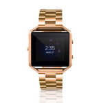 Adatto per Fitbit Blaze Smart Sports Watch Cinturino in metallo in acciaio inossidabile Montatura in metallo Fibbia a farfalla Cinturino a tre perline, Rose gold, gold, black, Silver