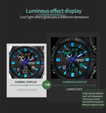Orologio SANDA 791 Orologio da polso luminoso da uomo popolare con orologio elettronico multifunzionale sportivo di moda genuino