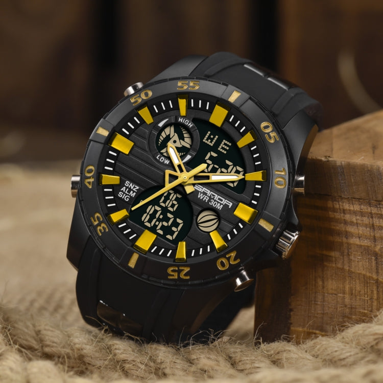 Orologio SANDA 791 Orologio da polso luminoso da uomo popolare con orologio elettronico multifunzionale sportivo di moda genuino