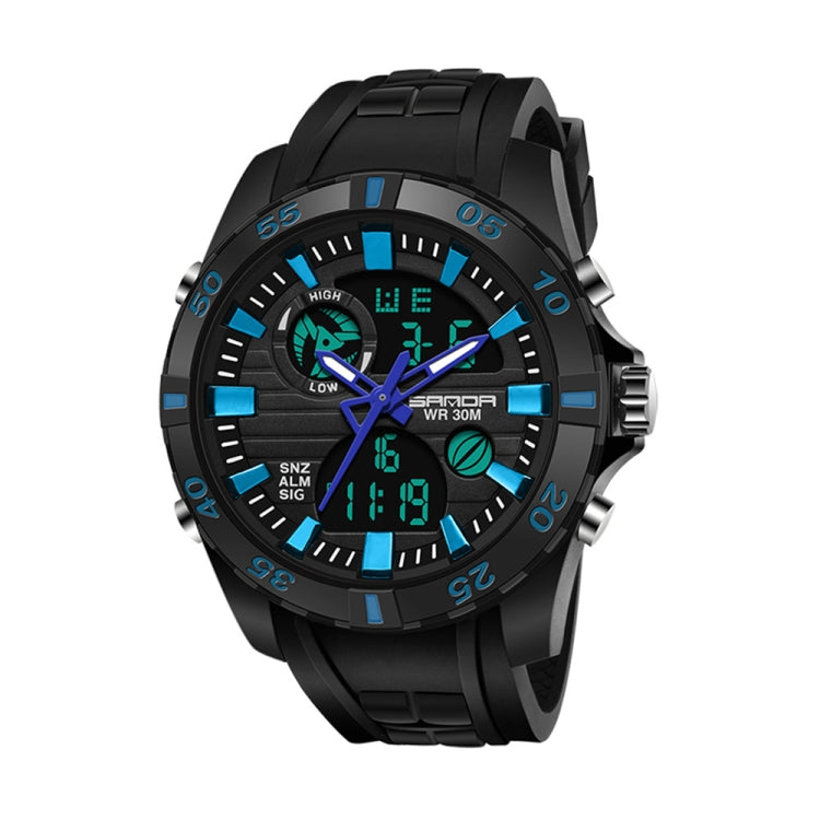 Orologio SANDA 791 Orologio da polso luminoso da uomo popolare con orologio elettronico multifunzionale sportivo di moda genuino