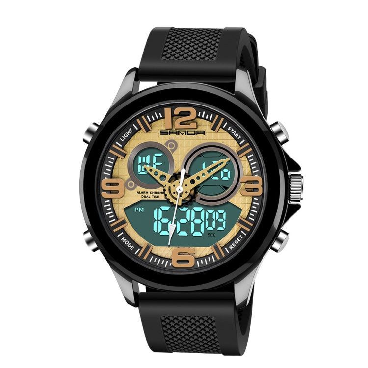 SANDA 793 Orologio da marea con quadrante grande Student Fashion Trend Orologio elettronico impermeabile a doppio bagliore multifunzione