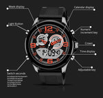 SANDA 793 Orologio da marea con quadrante grande Student Fashion Trend Orologio elettronico impermeabile a doppio bagliore multifunzione