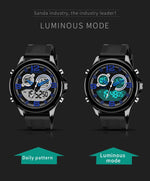 SANDA 793 Orologio da marea con quadrante grande Student Fashion Trend Orologio elettronico impermeabile a doppio bagliore multifunzione