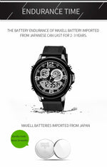 SANDA 793 Orologio da marea con quadrante grande Student Fashion Trend Orologio elettronico impermeabile a doppio bagliore multifunzione