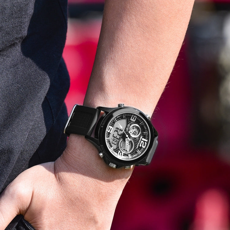 SANDA 793 Orologio da marea con quadrante grande Student Fashion Trend Orologio elettronico impermeabile a doppio bagliore multifunzione