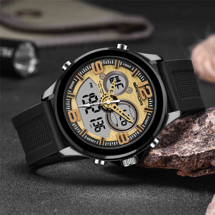 SANDA 793 Orologio da marea con quadrante grande Student Fashion Trend Orologio elettronico impermeabile a doppio bagliore multifunzione