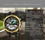 SANDA Nuovo orologio elettronico da uomo multifunzionale in plastica luminosa impermeabile per sport all'aria aperta