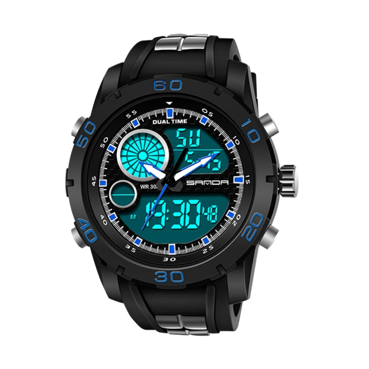 SANDA Nuovo orologio elettronico da uomo multifunzionale in plastica luminosa impermeabile per sport all'aria aperta