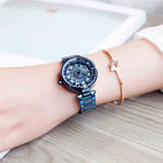 SANDA 1017 Lady Watch All Over The Sky Star Orologio girevole a 360 gradi Orologio da donna con cinturino in acciaio con diamanti