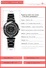 SANDA 1017 Lady Watch All Over The Sky Star Orologio girevole a 360 gradi Orologio da donna con cinturino in acciaio con diamanti