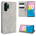 Per Galaxy Note10+ Custodia in pelle con ventosa magnetica da lavoro retro-skin con supporto, slot per carte e portafoglio, For Galaxy Note10+