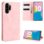 Per Galaxy Note10+ Custodia in pelle con ventosa magnetica da lavoro retro-skin con supporto, slot per carte e portafoglio, For Galaxy Note10+