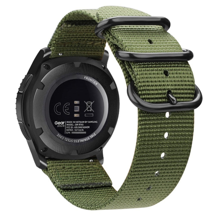 Per Samsung Galaxy Watch Active 20mm S3 Cinturino in nylon a tre anelli, For Samsung Galaxy Watch Active 2 20mm / Gear S3