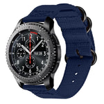 Per Samsung Galaxy Watch Active 20mm S3 Cinturino in nylon a tre anelli, For Samsung Galaxy Watch Active 2 20mm / Gear S3