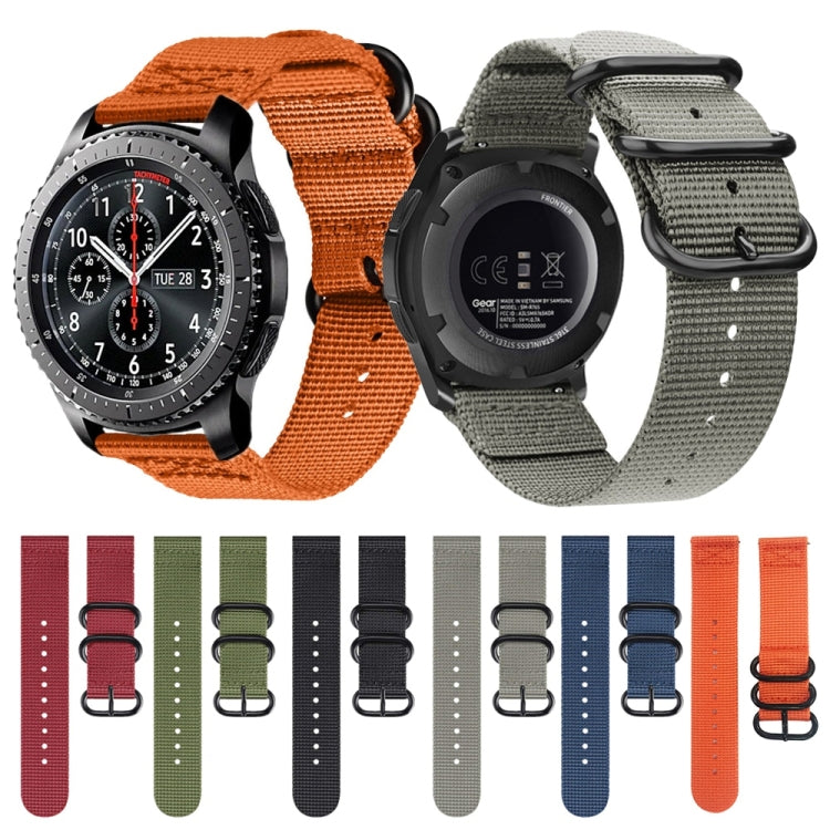Per cinturino a tre anelli in nylon S3 Samsung Galaxy Watch Active 18mm, For Samsung Galaxy Watch Active 2 18mm / Gear S3