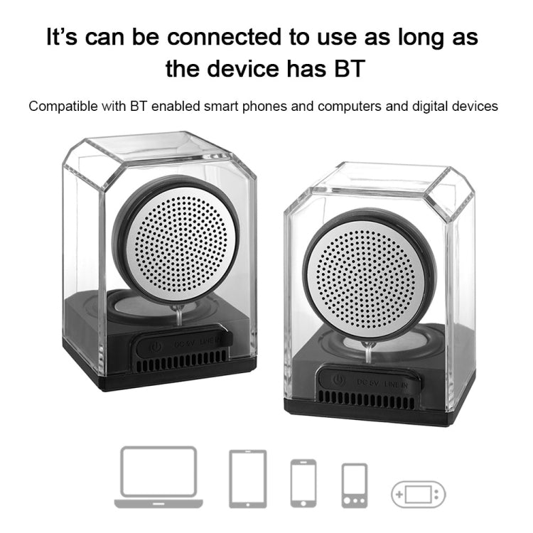 BT628 Altoparlanti Bluetooth trasparenti TWS portatili da 10 W con subwoofer per bassi stereo da esterno con base magnetica collegabile